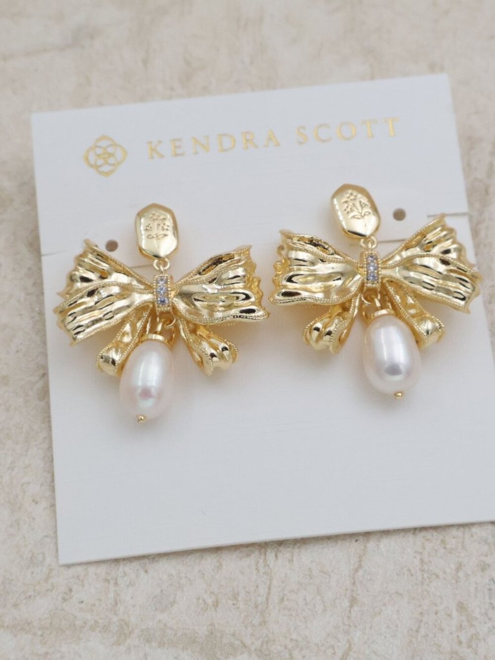 Kendra Scott x LoveShackFancy Pearl Bow Drop Earrings